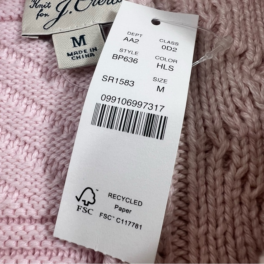 J. CREW Heritage Patchwork Cotton Cable-knit Sweater NWT - Picture 6 of 14